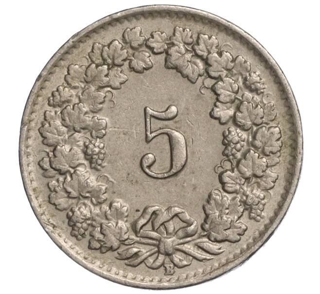Монета 5 раппенов 1951 года Швейцария (Артикул: K11-118929) — Фото №2