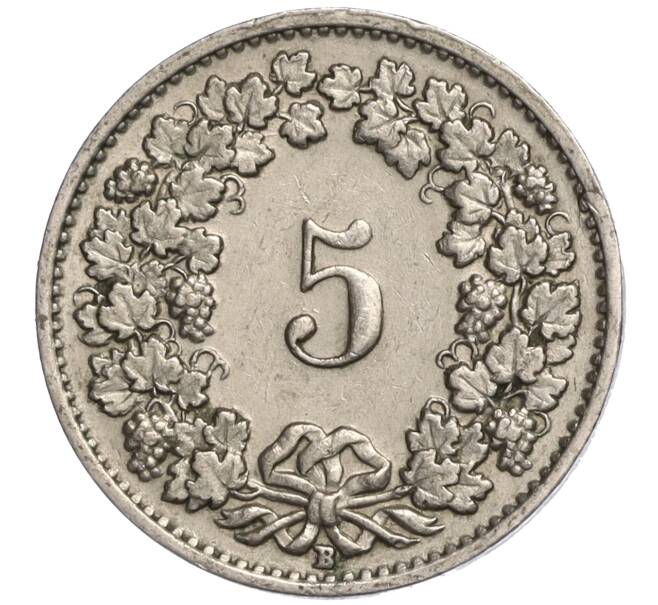 Монета 5 раппенов 1951 года Швейцария (Артикул: K11-118935) — Фото №2