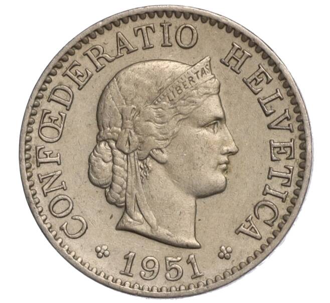 Монета 5 раппенов 1951 года Швейцария (Артикул: K11-118941) — Фото №1