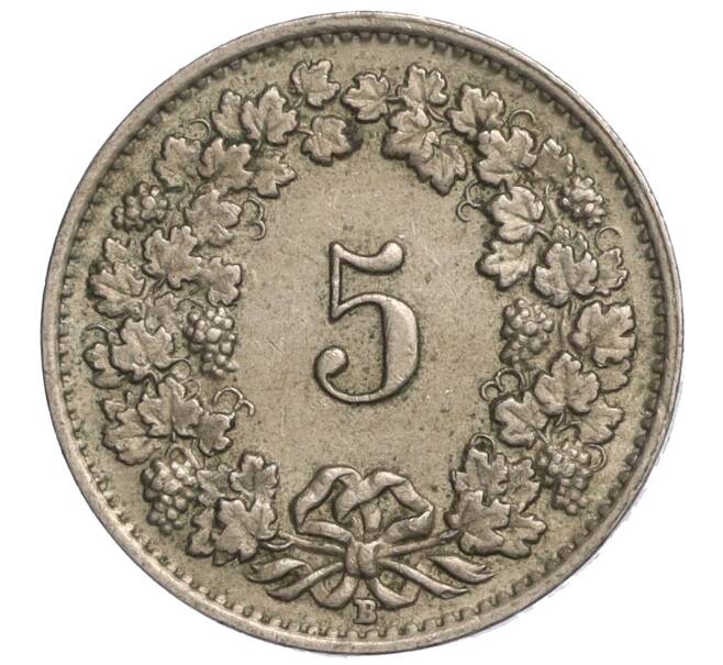 Монета 5 раппенов 1951 года Швейцария (Артикул: K11-118942) — Фото №2