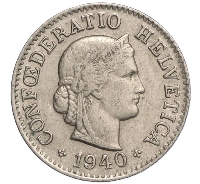 Монета 5 раппенов 1940 года Швейцария (Артикул: K11-118946) — Фото №1