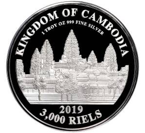 3000 риелей 2019 года Камбоджа «Китайский гороскоп — Год свиньи»
