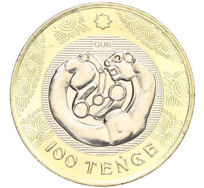 Монета 100 тенге 2022 года Казахстан «Сакский стиль — Свернувшийся барс (Талды-2 в Центральном Казахстане)» (Артикул M2-72056)