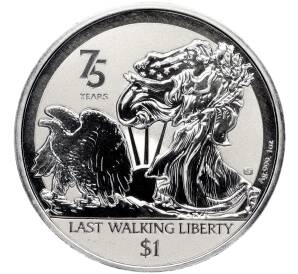 1 доллар 2022 года Британские Виргинские острова «75 лет последней тиражной монете Идущая Свобода»
