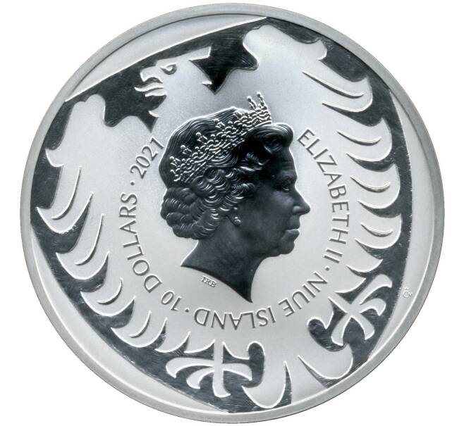 Монета 10 долларов 2021 года Ниуэ «Чешский лев» (Артикул M2-72081)
