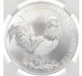 Монета 1000 франков 2017 года Экваториальная Гвинея «Китайский гороскоп — Год петуха» (в слабе - MS69) (Артикул M2-72083)