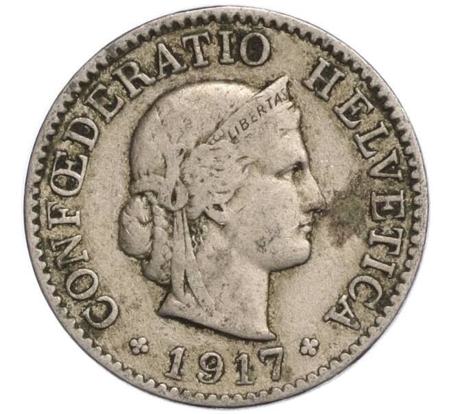 Монета 5 раппенов 1917 года Швейцария (Артикул K11-119272)