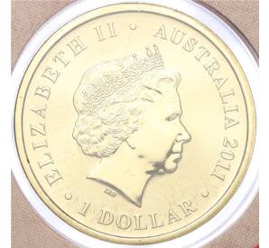 1 доллар 2011 года Австралия «Детеныши диких животных — Динго» (в конверте с почтовой маркой)