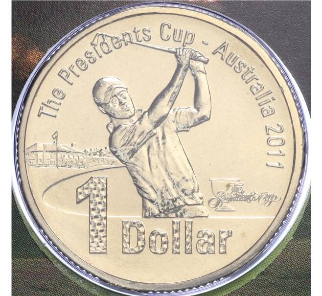 Монета 1 доллар 2011 года Австралия «Президентский Кубок — Австралия 2011» (в конверте с почтовой маркой) (Артикул M2-72091)