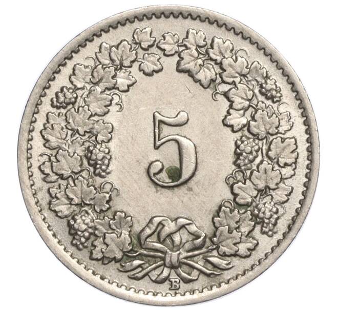 Монета 5 раппенов 1947 года Швейцария (Артикул: K11-119342) — Фото №2