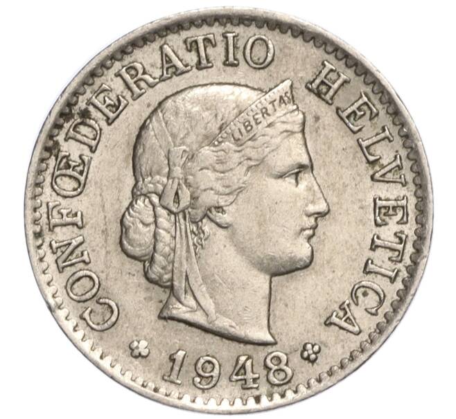 Монета 5 раппенов 1948 года Швейцария (Артикул K11-119349)
