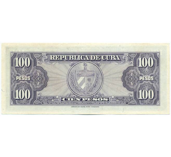 Банкнота 100 песо 1954 года Куба (Артикул K11-119633)