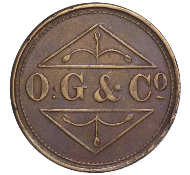 Парикмахерский жетон «Osborne Garrett & Co — 2 пенса» Великобритания (Артикул K11-119564)