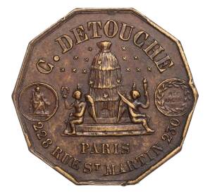 Рекламный жетон «Detouche — Orfevrerie (Ювелир)» Франция