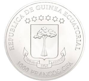 1000 франков 2017 года Экваториальная Гвинея «Китайский гороскоп — Год петуха»