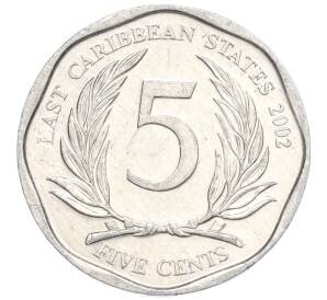 5 центов 2002 года Восточные Карибы
