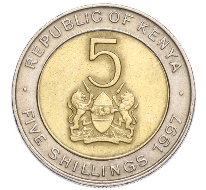 Монета 5 шиллингов 1997 года Кения (Артикул K11-121038)