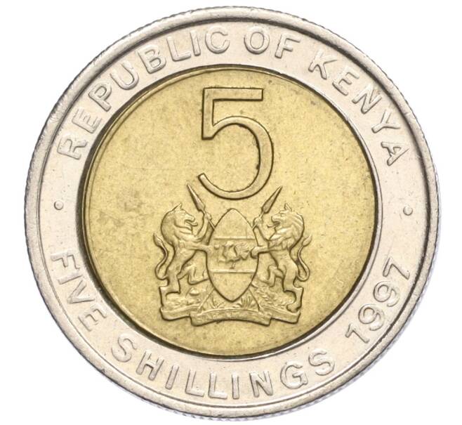 Монета 5 шиллингов 1997 года Кения (Артикул K11-121039)