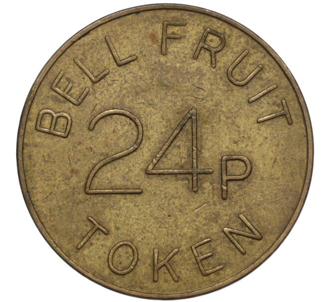 Жетон для игровых автоматов казино компании «Bell Fruit Services» 24 пенса Великобритания (Артикул: K11-121211) — Фото №1