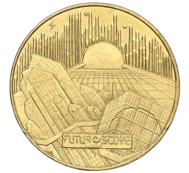 Туристический жетон «Парк аттракционов Futuroscope — 10-летие» 1997 года Франция (Артикул: K11-121183) — Фото №1