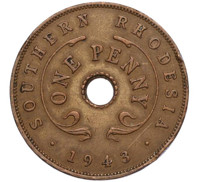 Монета 1 пенни 1943 года Южная Родезия (Артикул K11-121328)