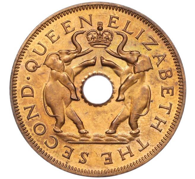 Монета 1 пенни 1955 года Родезия и Ньясаленд (Артикул K11-121366)