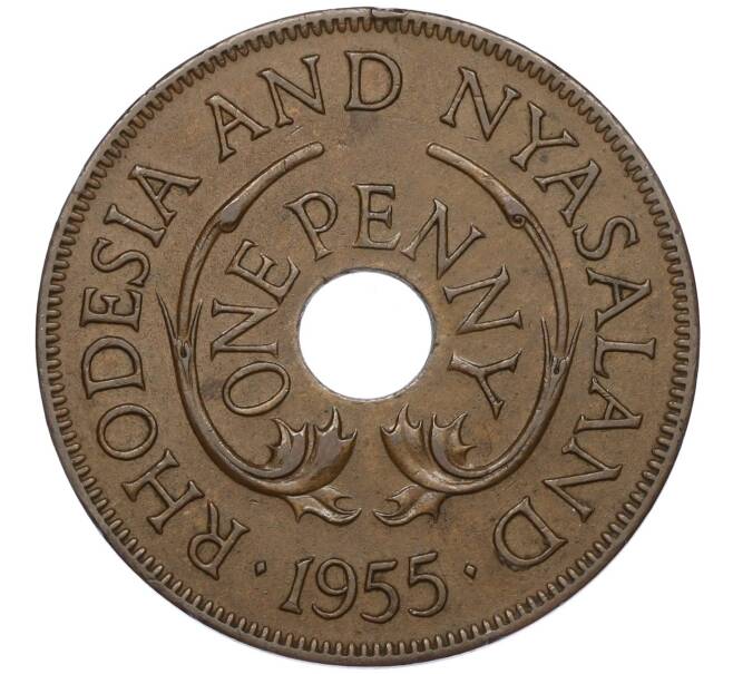 Монета 1 пенни 1955 года Родезия и Ньясаленд (Артикул K11-121367)