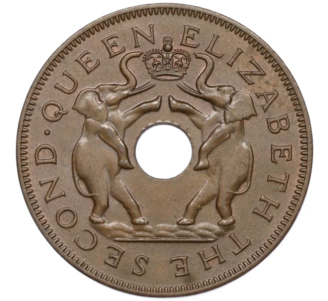 Монета 1 пенни 1958 года Родезия и Ньясаленд (Артикул K11-121376)