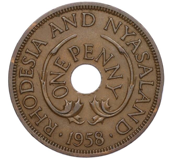 Монета 1 пенни 1958 года Родезия и Ньясаленд (Артикул K11-121377)