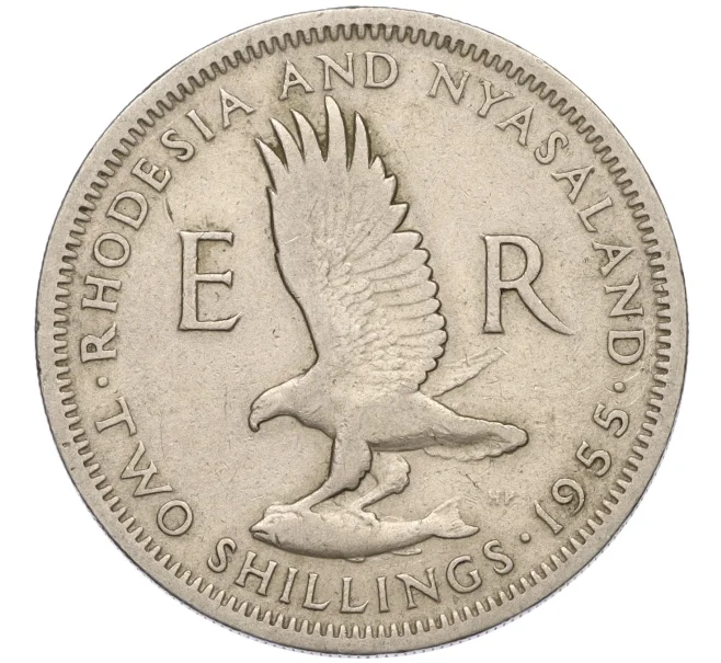 Монета 2 шиллинга 1955 года Родезия и Ньясаленд (Артикул K11-121390)