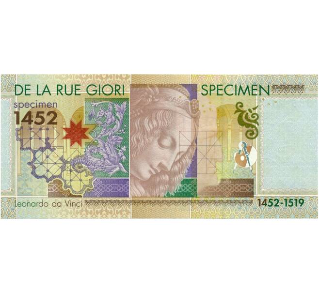 Банкнота Тестовая (рекламная) банкнота 2000 года компании De La Rue (Великобритания) «Леонадро Да Винчи» (ОБРАЗЕЦ) (Артикул K11-121250)