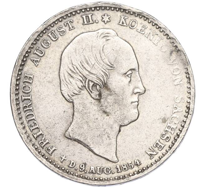 Монета 1/6 талера 1854 года Саксония «Смерть Короля Фридриха Августа II» (Артикул: M2-72189) — Фото №1