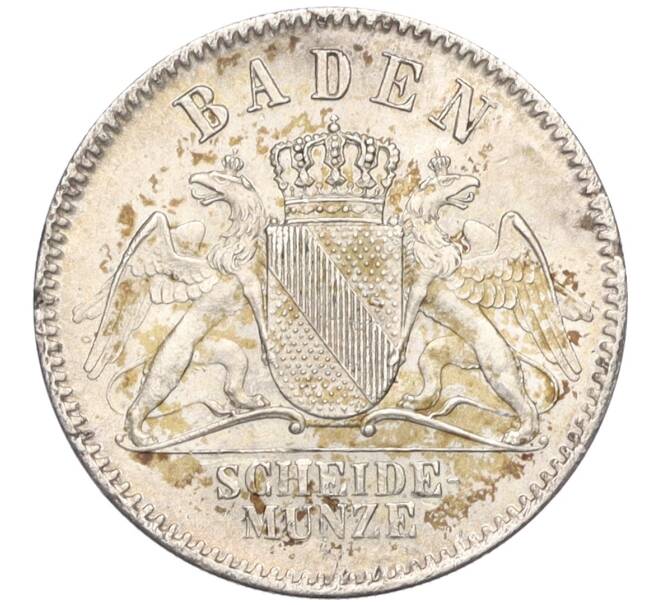 Монета 3 крейцера 1866 года Баден (Артикул: M2-72191) — Фото №2