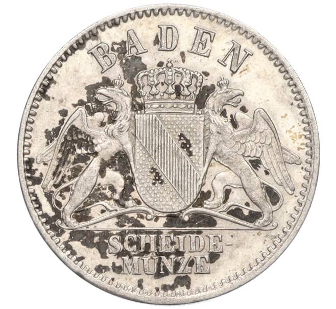 Монета 3 крейцера 1868 года Баден (Артикул: M2-72193) — Фото №2