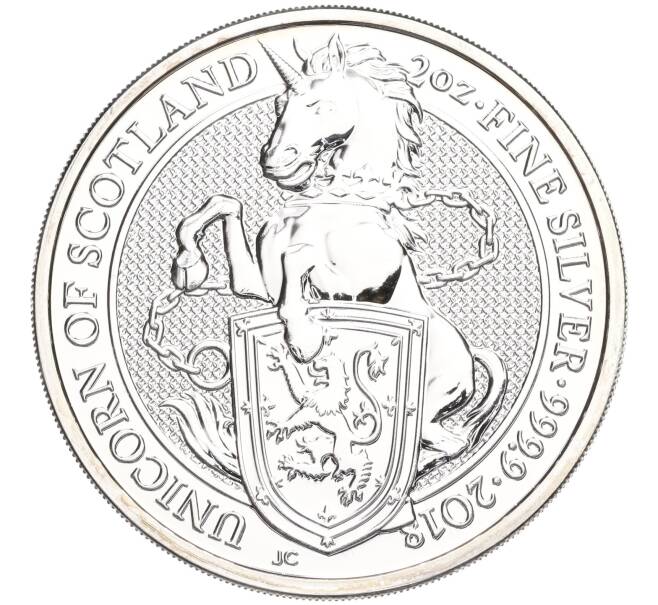 Монета 5 фунтов 2018 года Великобритания «Звери Королевы — Единорог Шотландии» (Артикул M2-72233)