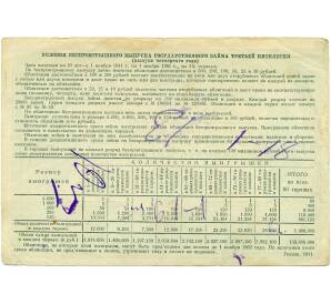 Облигация на сумму 25 рублей 1941 года Государственный заем третьей пятилетки (выпуск четвертого года)