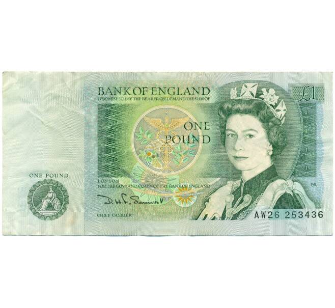 Банкнота 1 фунт 1982 года Великобритания (Банк Англии) (Артикул K11-121927)