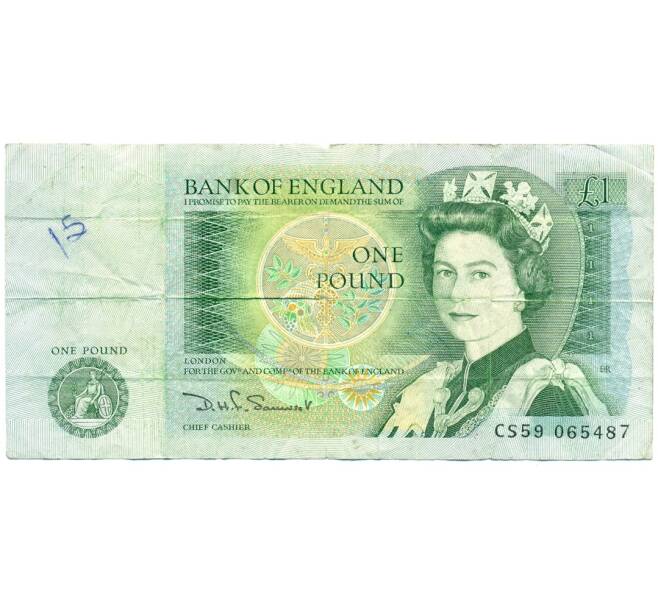 Банкнота 1 фунт 1982 года Великобритания (Банк Англии) (Артикул K11-121936)