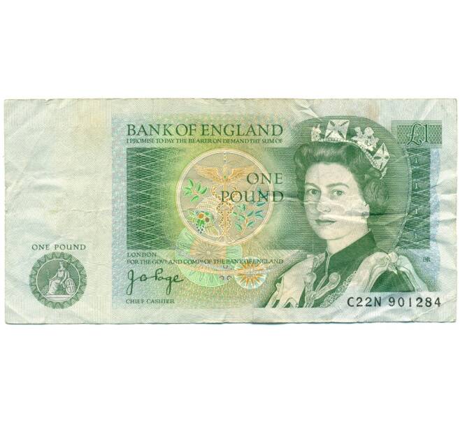 Банкнота 1 фунт 1978 года Великобритания (Банк Англии) (Артикул K11-121943)