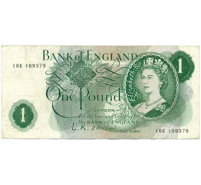 Банкнота 1 фунт 1960 года Великобритания (Банк Англии) (Артикул K11-122024)