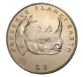 Монета 1 доллар 1994 года Эритрея «Сохраним планету Земля» — Носорог (Артикул M2-5775)