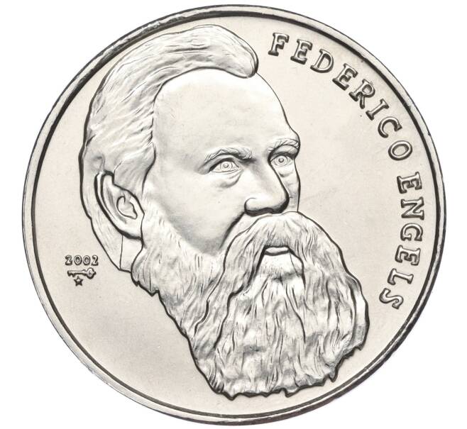 Монета 1 песо 2002 года Куба «Вожди мирового пролетариата — Фридрих Энгельс» (Артикул T11-03390)