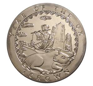 1 крона 1997 года Остров Мэн — Год быка — Фото №1