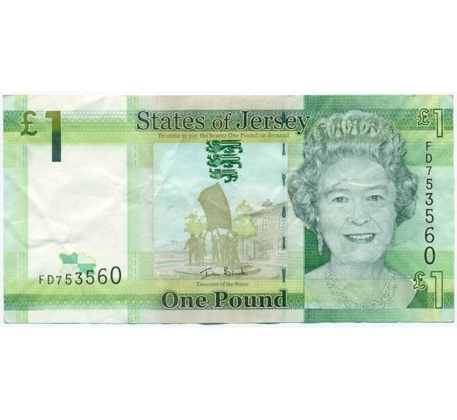 Банкнота 1 фунт 2010 года Джерси (Артикул K11-122391)