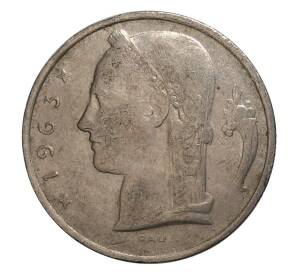 5 франков 1963 года Бельгия — Надпись на фламандском (BELGIE) — Фото №1