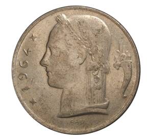 5 франков 1964 года Бельгия — Надпись на фламандском (BELGIE) — Фото №1