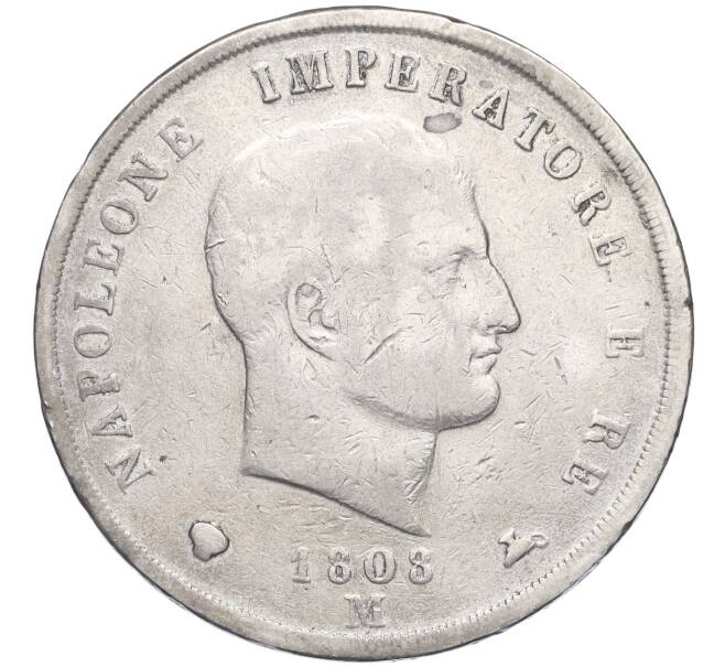 Монета 5 лир 1808 года М Наполеоновское королевство Италия (Артикул M2-72256)