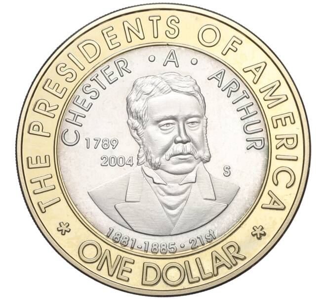 Монета 1 доллар 2004 года Микронезия «21-й президент США — Честер Алан Артур» (Артикул T11-03520)