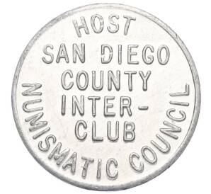 Жетон Американского Нумизматического Общества (ANA) «Сан Диего — 92-й юбилейный съезд» 1983 года США