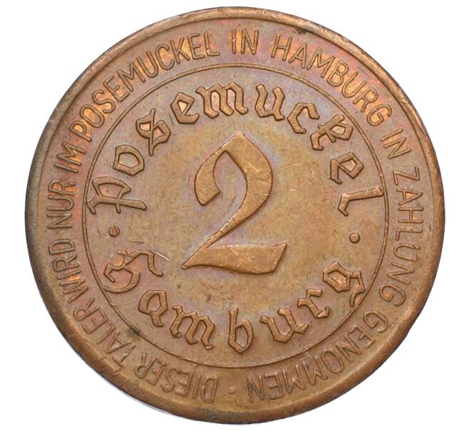 Торговый жетон «Бар Поземюкель в Гамбурге — 2 талера» 1982 года Германия (Артикул K11-122696)